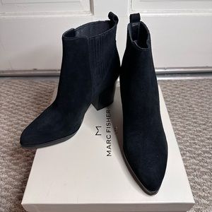 BRAND NEW IN BOX Marc Fisher LTD Black Alva Pointy Toe Booties